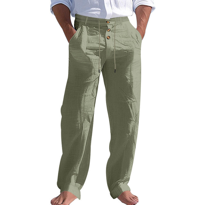 Herrer afslappede linnedbukser med høj talje og behagelige lommer Stilla