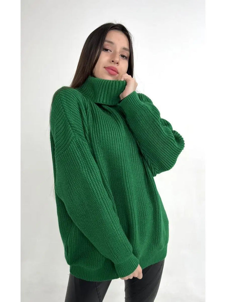 Dame hyggelig strikpullover med løs pasform og moderne design Stilla