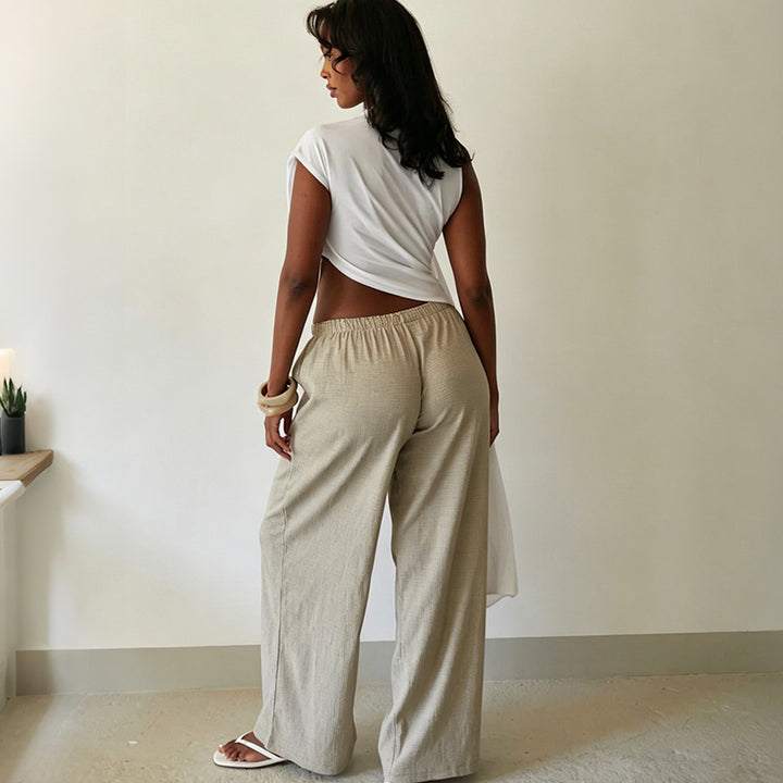 Damer Elegant asymmetrisk top med draperinger Skovae
