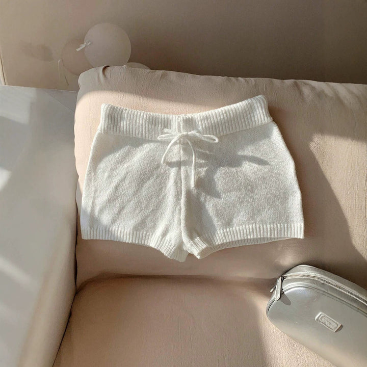 Dame bløde strikshorts med praktisk snøre Skovae