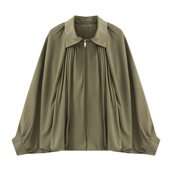 Dame Oversized Blusenjakke med Drapering Stilla