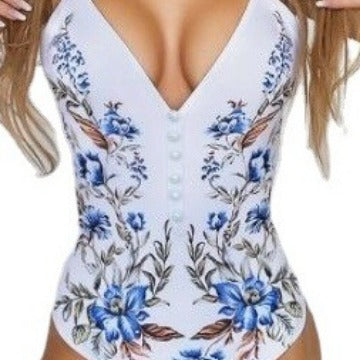 Dame Floral Broderet Én-delt Badedragt Stilla
