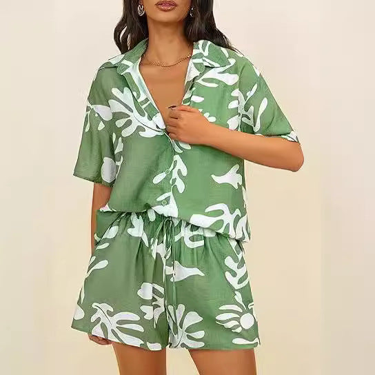 Dame Sommerligt Kortærmet Outfit Stilla