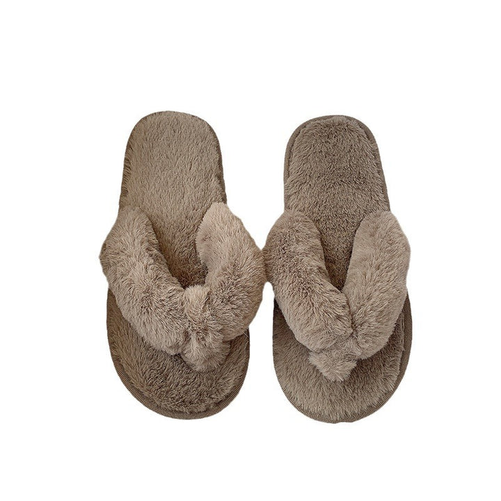 Dame hjemmesko med blødt plush-overdel og skridsikker sål Stilla