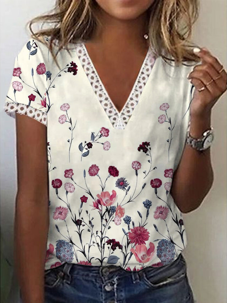 Dame Glitrende V-Pullover Bluse Skovae