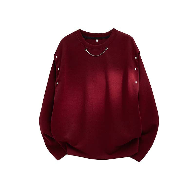 Femme Elegante Store Sweatshirt med Dekorative Knapper Stilla