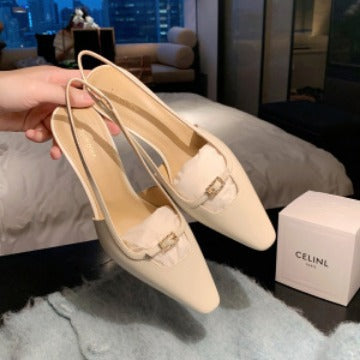 Kvinder Slingback Spidse Tå Hæle med Dekorativ Spænde Stilla