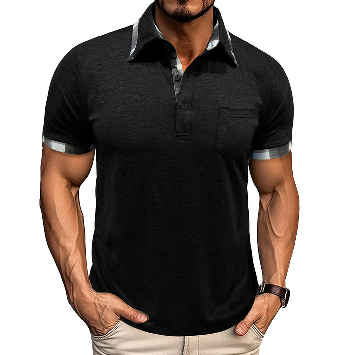 Herre polo-shirt med moderne kontrastdetaljer Stilla