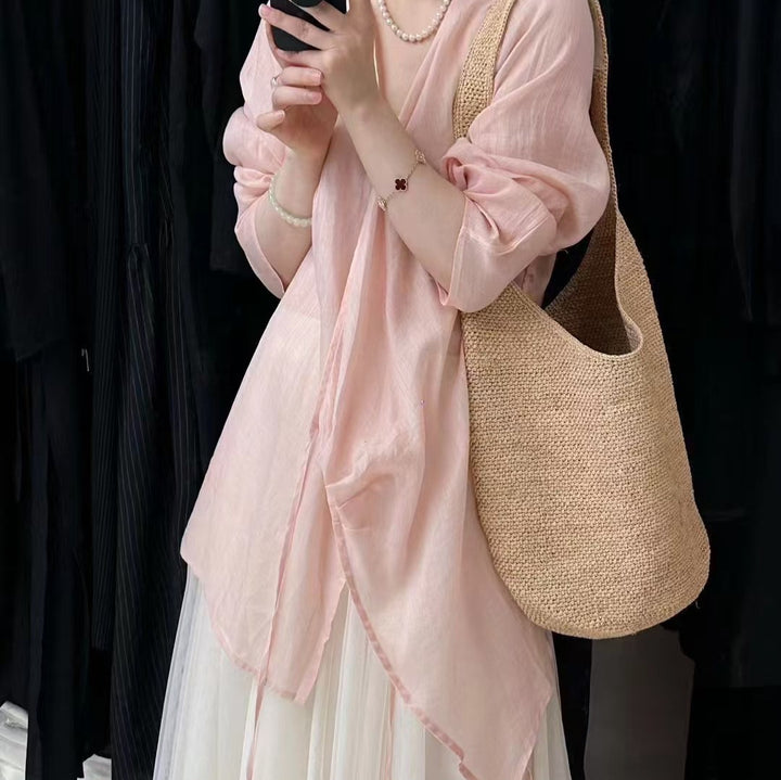 Femme Relaxed Fit Lagdelt Wrap Bluse Stilla