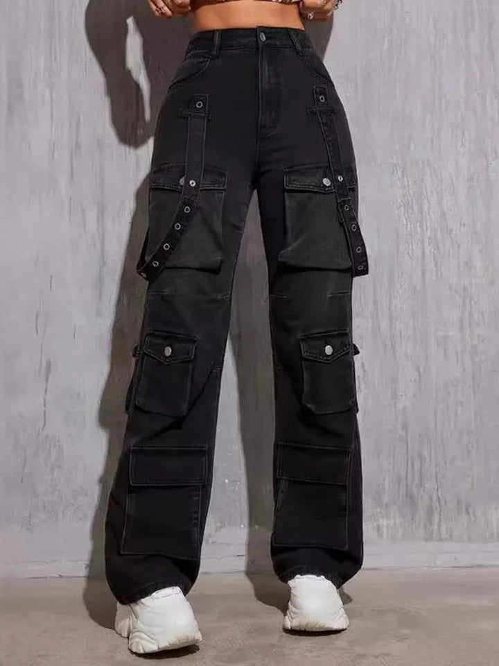 Dame Cargo-jeans i afslappet oversized snit med funktionelle lommer Stilla