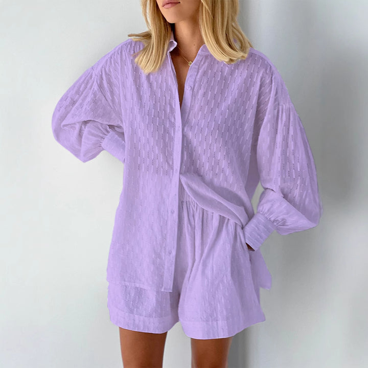 Dame let bluse skjorte med rynker Stilla