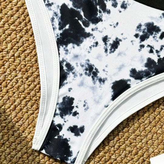 Dame En-sidet Bikini med moderne farve- og mønsterblanding Stilla