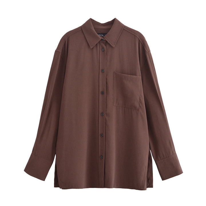 Stilla | Fashion Split Hem Draperet Krave Langærmet Top
