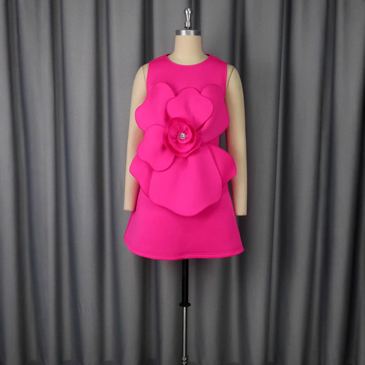 Dame blomsterkjole med 3D-design Skovae