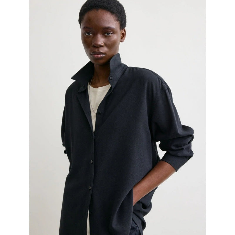 Kvinders oversized skjorte bluse med moderne snit og afslappede detaljer Stilla