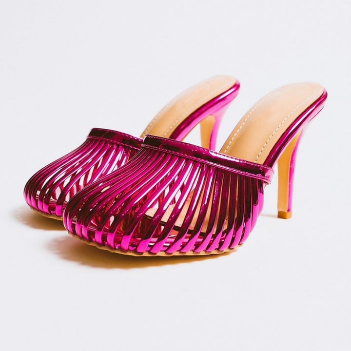Femme Elegante Open-Toe Slingback Mules Stilla