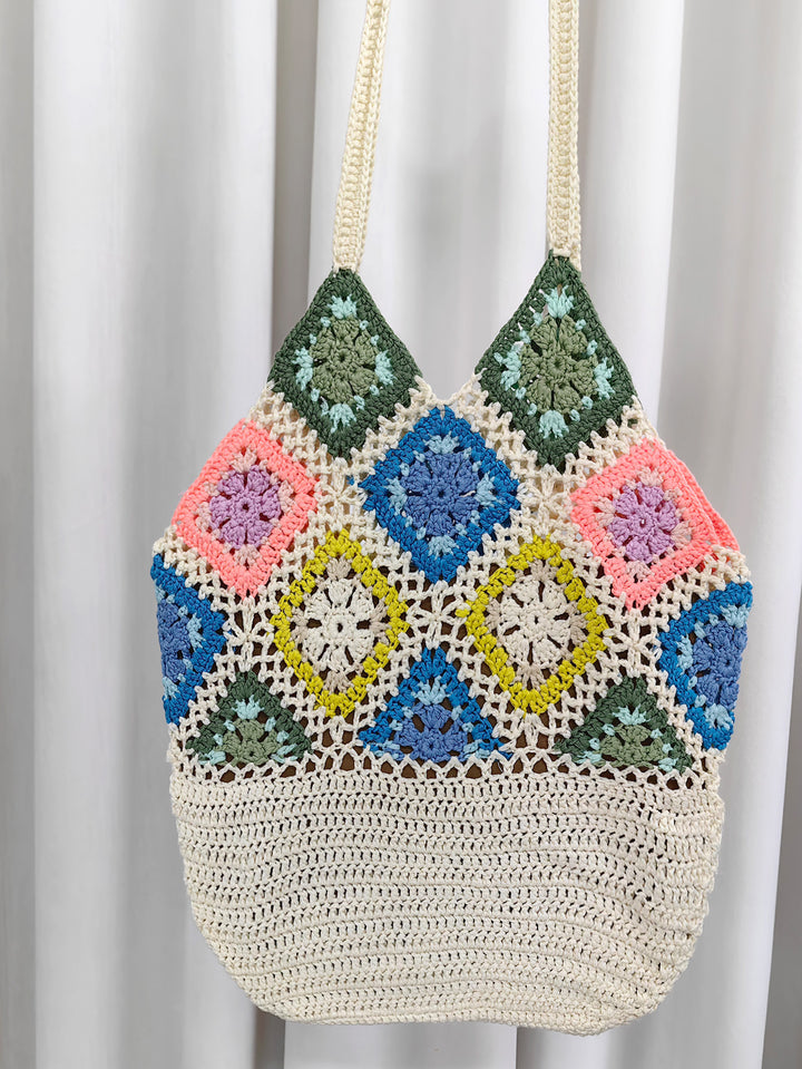 Dame hæklede Bohemian skuldertaske Stilla