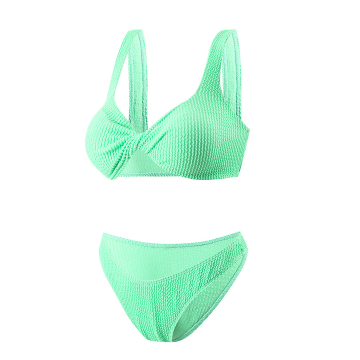 Dame Bikini-sæt med raffineret knudedesign og høj benudskæring Stilla