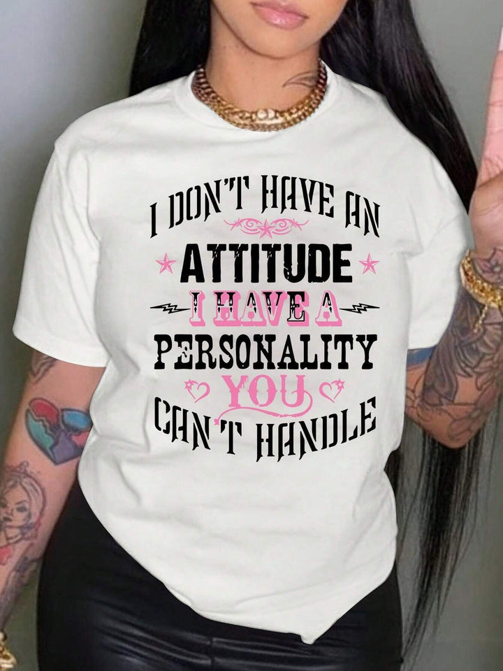 Dame T-shirt med kreativ grafisk tryk og luksuriøse paillet accenter Skovae