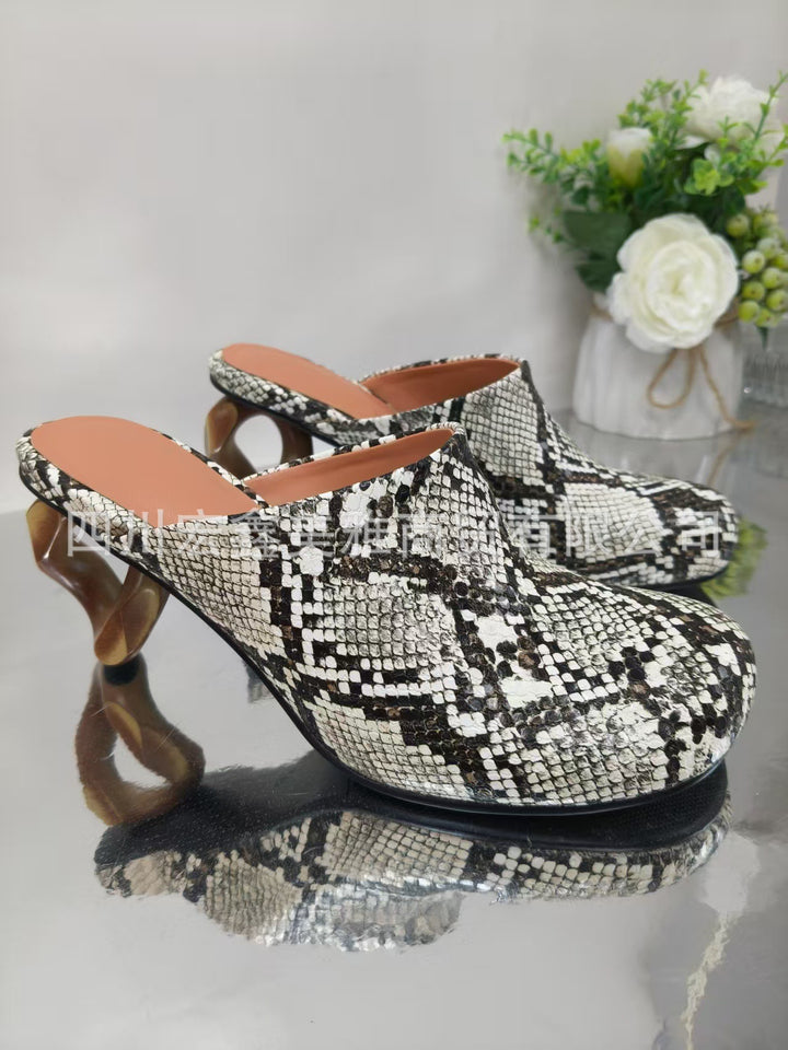 Femme Dekorative Høj-Platform Slide Mules Stilla