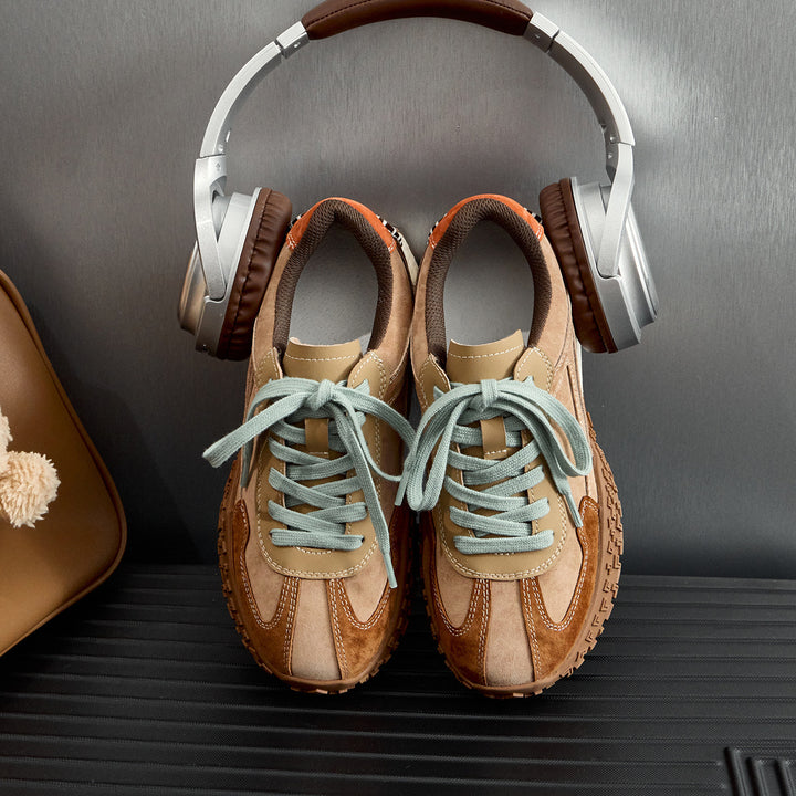 Dame Premium Suede Sport Sneakers med strukturerede såler Stilla