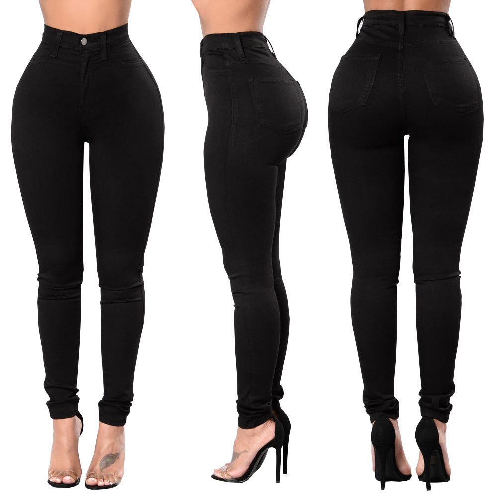 Dame Højtskårne Skinny Jeans med figursyet snit og elegant design Stilla