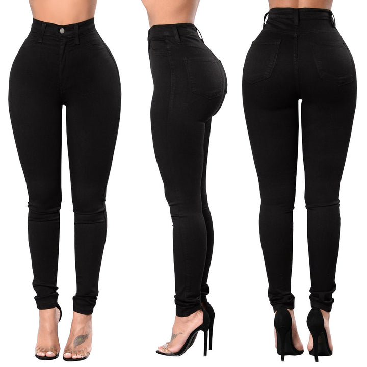Dame Højtskårne Skinny Jeans med figursyet snit og elegant design Stilla