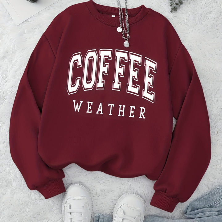 Kvinders sweatshirt med et fashionabelt Coffee Weather print Stilla