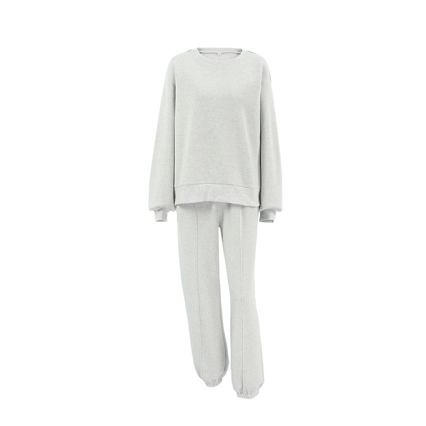 Dame afslappet sweatshirt- og jogger-sæt med elastisk talje og voluminøse ærmer Stilla