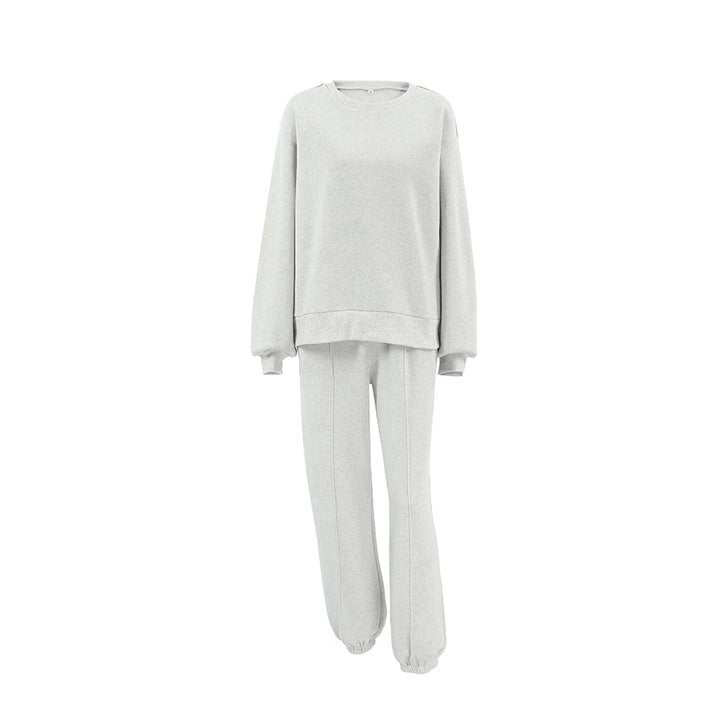 Dame afslappet sweatshirt- og jogger-sæt med elastisk talje og voluminøse ærmer Stilla
