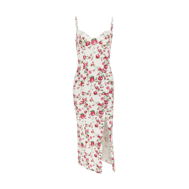 Damens spaghetti-strop bluse skjorte med blomster mønster og spids Skovae