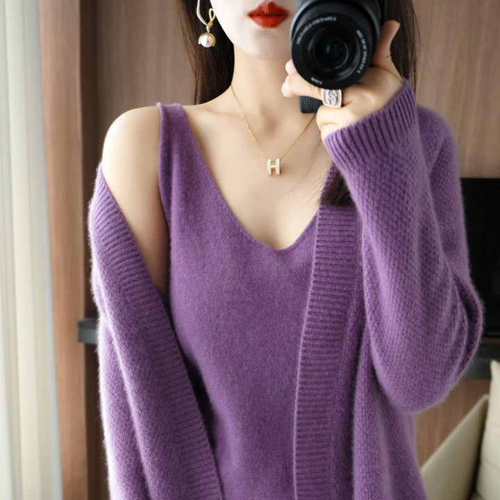 Femme Åben-Skulder Strikpullover Stilla