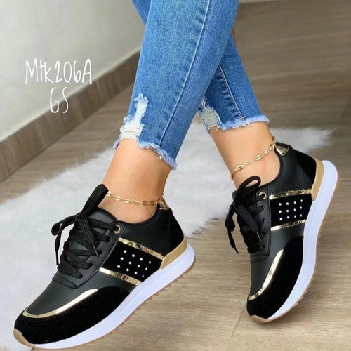 Dame mode Sneakers med en elegant glansfinish og åndbar overfladestruktur Stilla