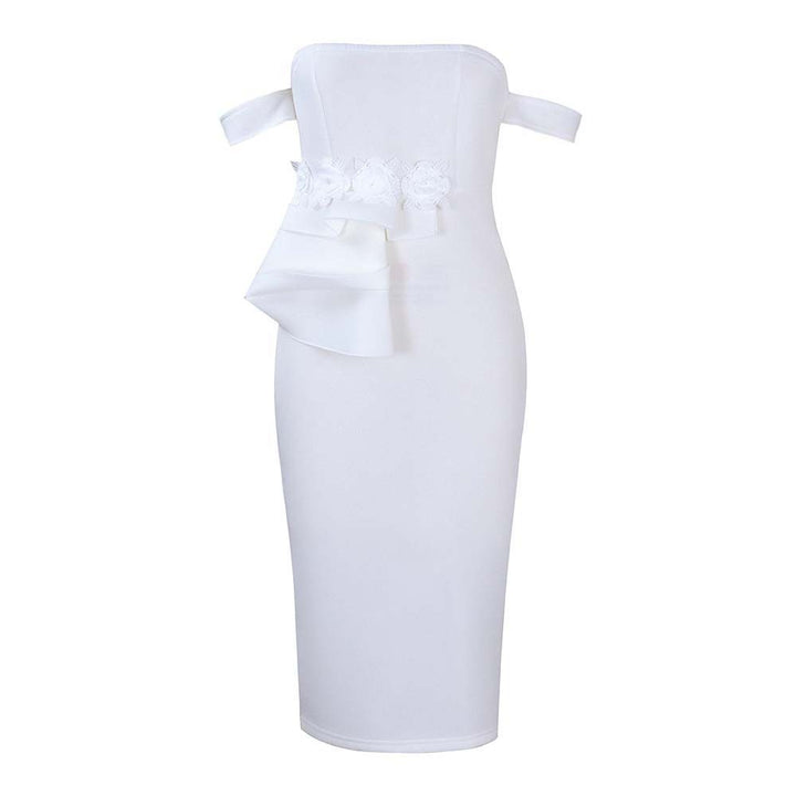 Dame Etuikjole med Off-Shoulder Design og elegant Rüschenapplikation Stilla