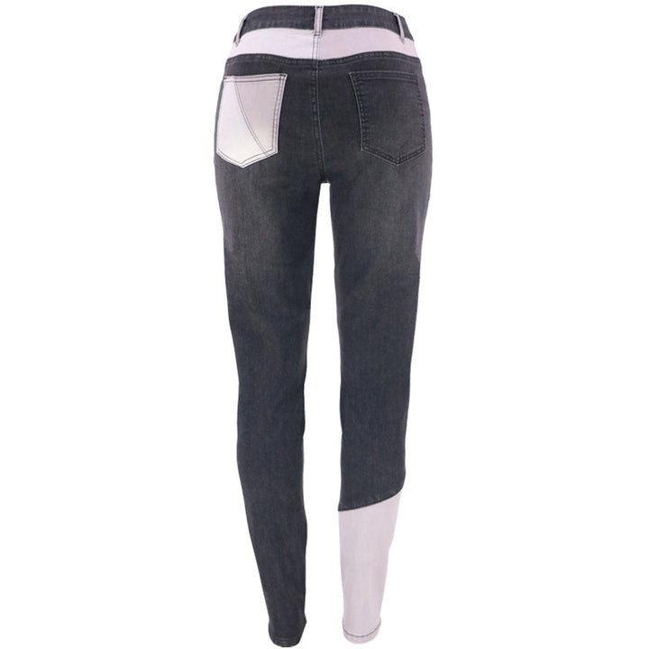 Damer Mode Skinny Jeans i kreativ patchwork-design med høj talje Stilla