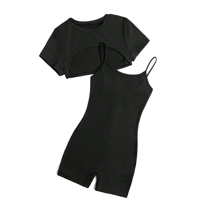 Kvinder cropped top og shorts jumpsuit sæt Stilla