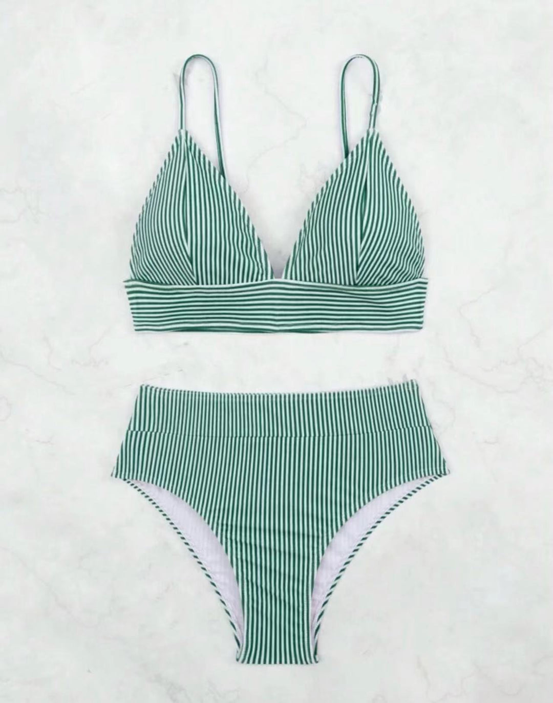 Kvinder stribet høj taljet bikini sæt Stilla