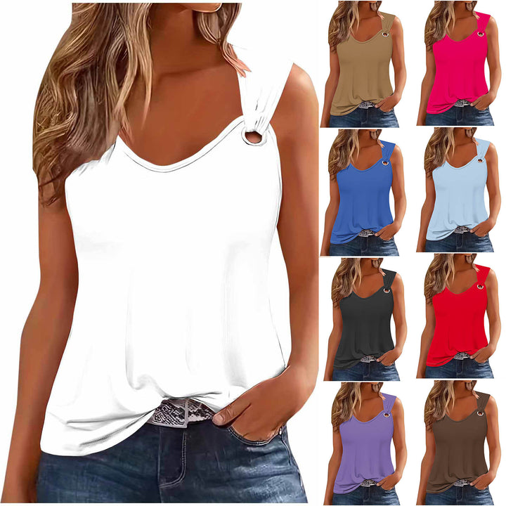 Dame elegant top med asymmetrisk skulderdesign Stilla