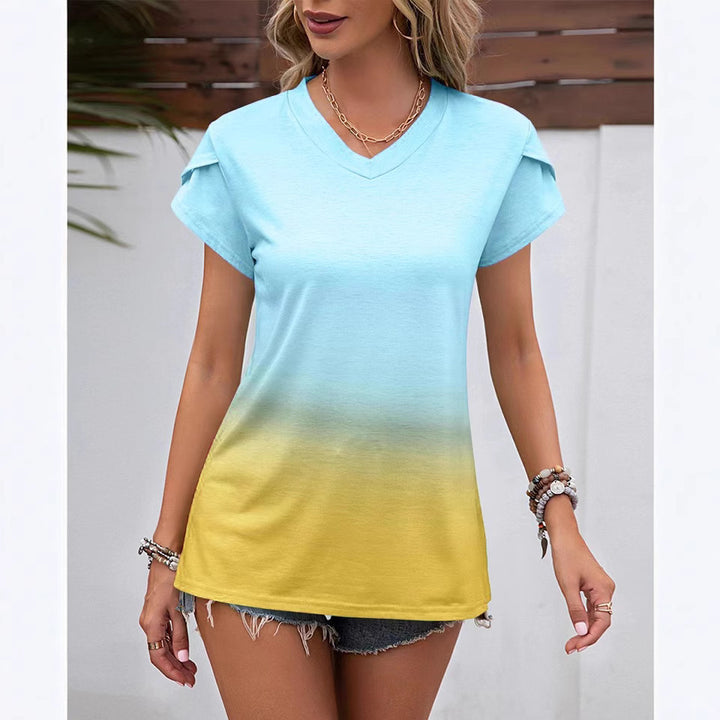 Dame Relaxed Fit T-Shirt med moderne Ombre-effekt Stilla