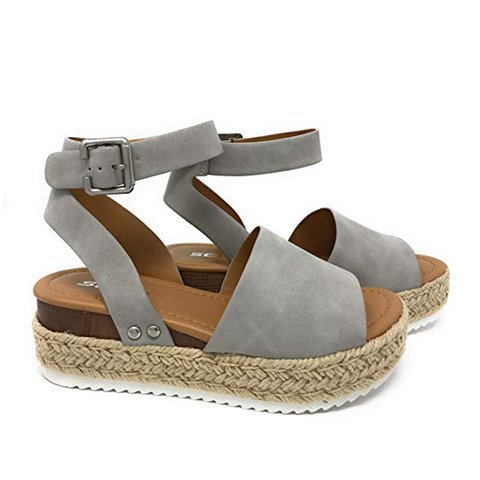 Dame espadrille-sandaler med justerbar rem og polstret sål Stilla