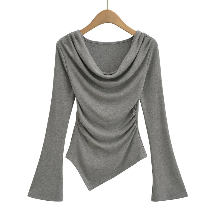 Dame asymmetrisk top med elegant indpakningsdesign og ekstravagante draperingseffekter Stilla