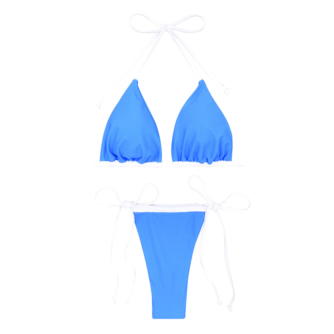 Dame Triangel-Bikini med justerbare stropper og raffinerede flæsedetaljer Skovae