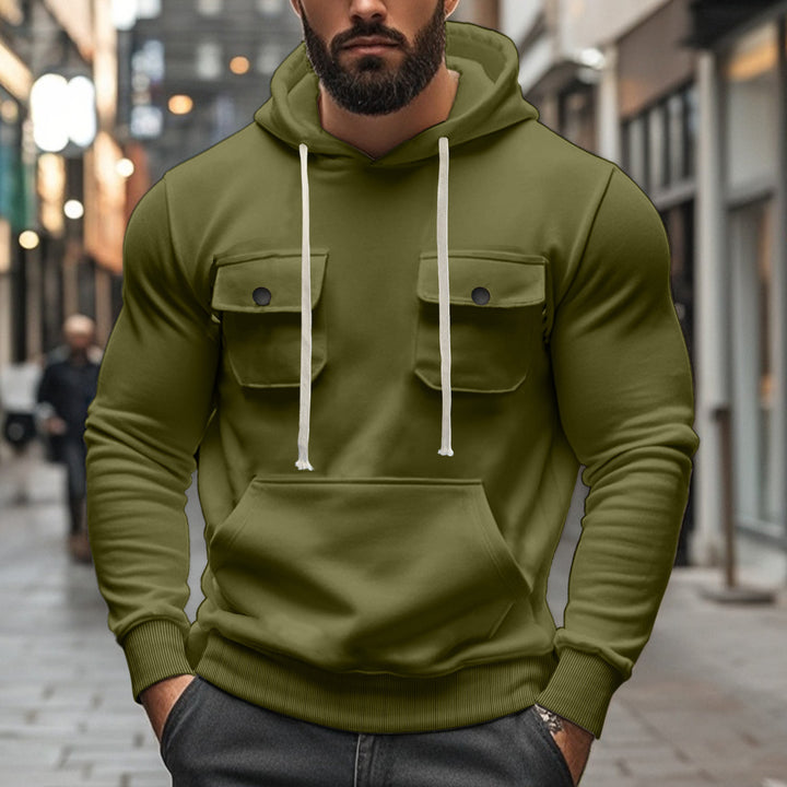 Herrer Hoodie med praktiske lommer og moderne design Stilla