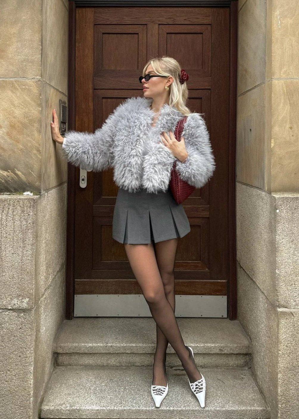 Stilla | Plysch-faux-fur-jakke