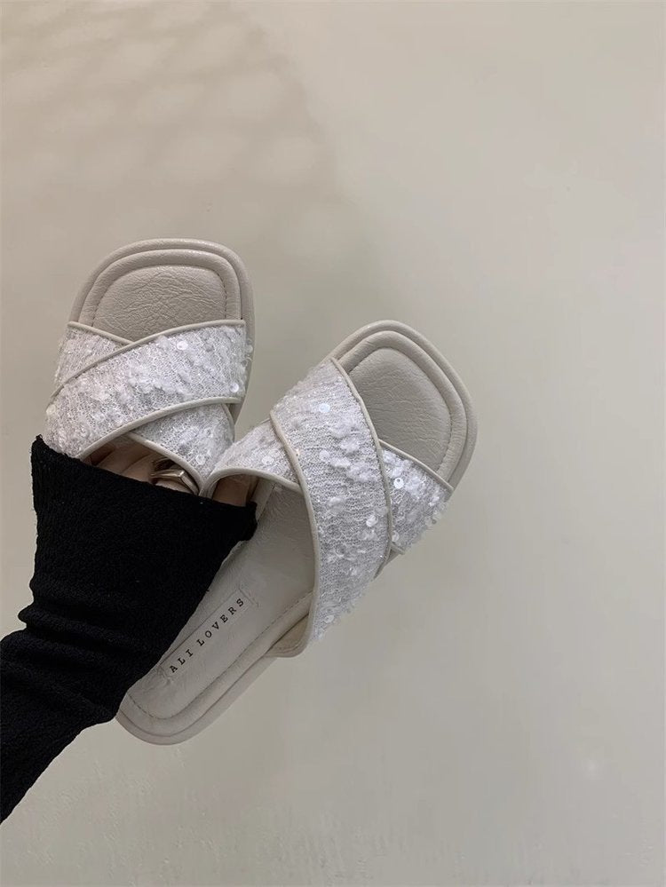 Dame Glitrende Sandaler med moderne Remdesign Stilla