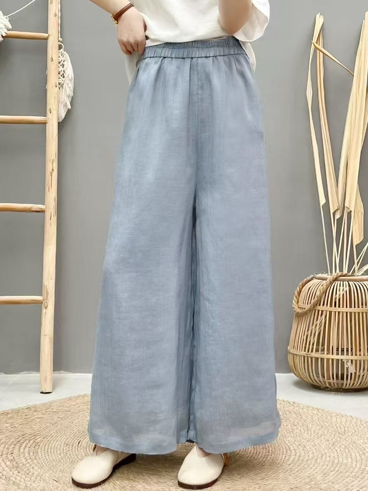 Dame Flydende Brede Linned Culottes Stilla