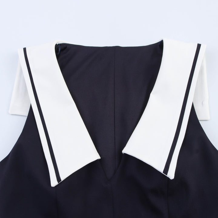 Femme Sailor Collar Fit-and-Flare Kjole Stilla