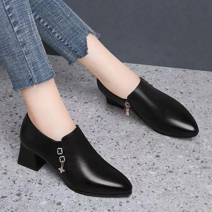 Dame elegante Slingback-støvletter med moderigtig accent og komfortabel blokhælhæl Stilla