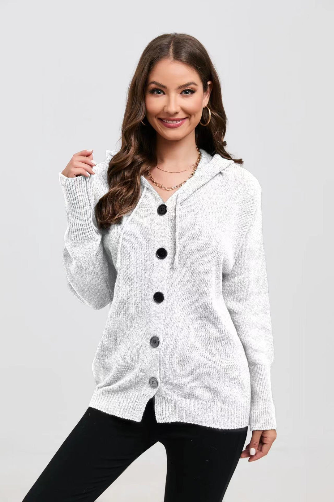 Femme Cozy Button-Up Hoodie Cardigan Stilla