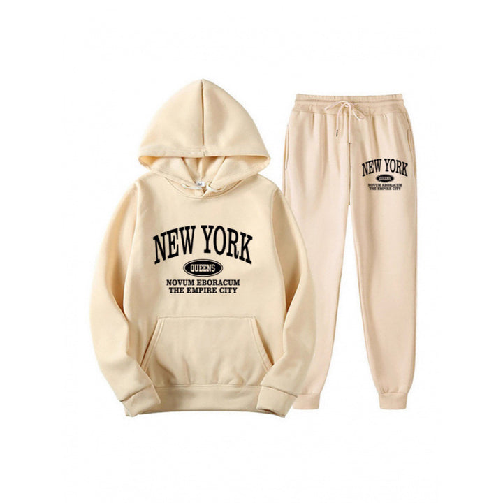 Kvinders hoodie sæt med alsidig skrift og komfortable lommer Skovae